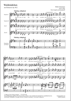 Robert Schumann: Waldmädchen - Noten | Carus-Verlag