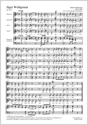Robert Schumann: Jäger Wohlgemut - Noten | Carus-Verlag