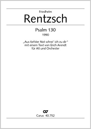 Friedhelm Rentzsch: Psalm 130 für Alt und Orchester - Noten | Carus-Verlag