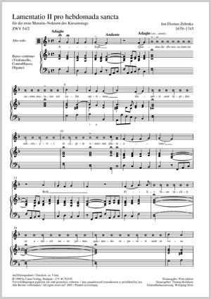 Lamentatio II aus: Drei Lamentationen für die erste Matutin-Nokturn des Karsamstags Score, First edition