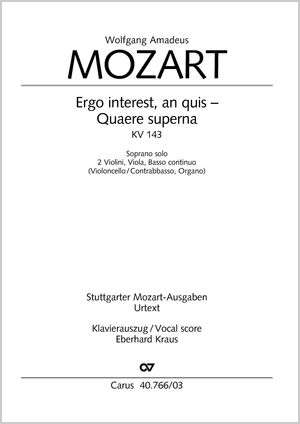 Ergo interest –  Quaere superna Rezitativ und Arie Vocal score