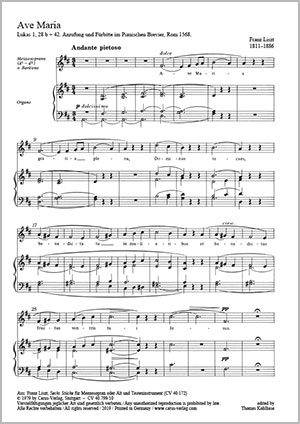 Bruckner / Liszt: Ave Maria - Partition | Carus-Verlag