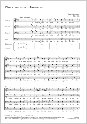 Choeur de chasseurs démocrates Partitur
