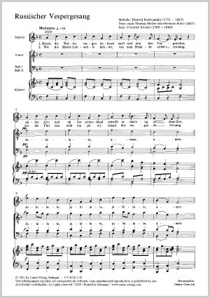 Friedrich Silcher: Russischer Vespergesang - Noten | Carus-Verlag