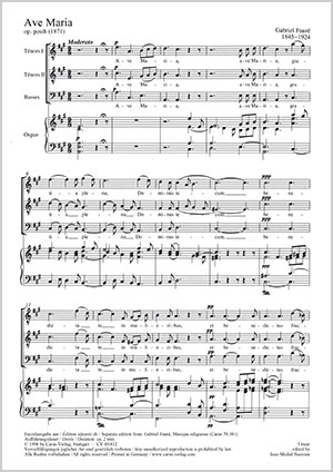 Gabriel Fauré: Ave Maria in A major - Sheet music | Carus-Verlag