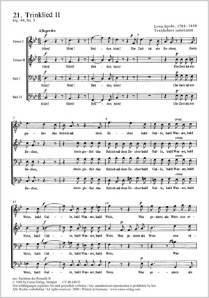 Louis Spohr: Trinklied (II) - Noten | Carus-Verlag