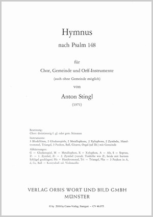Hymnus nach Psalm 148 Dirigierpartitur
