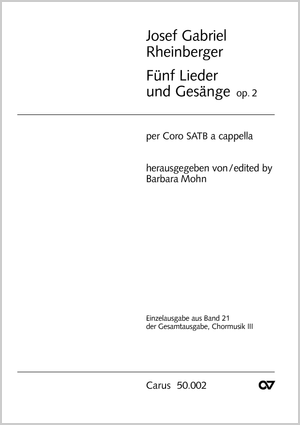 Thumbnail: Josef Gabriel Rheinberger: Fünf Lieder und Gesänge op. 2