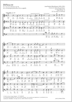 Three hymns: Diffusa est / Jesus dulcis memoria / Veni sponsa Christi Partition
