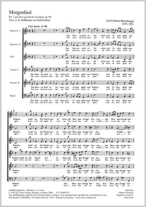 Thumbnail: Josef Gabriel Rheinberger: Morgenlied & Hymne