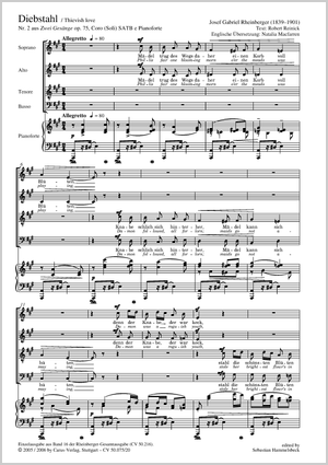 Josef Gabriel Rheinberger: Diebstahl - Noten | Carus-Verlag