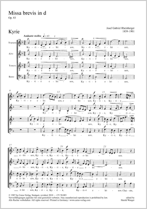Missa brevis in d Partitur