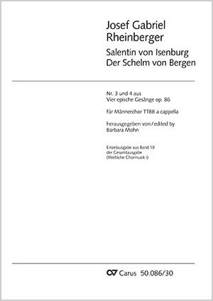 Josef Gabriel Rheinberger: Salentin von Isenburg, Der Schelm von Bergen - Partition | Carus-Verlag