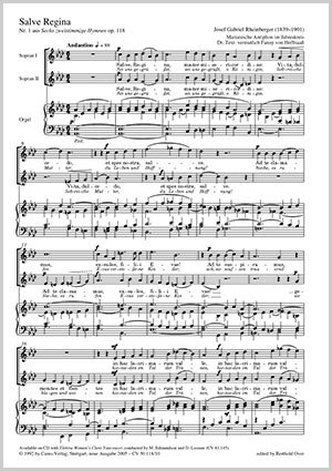 Thumbnail: Josef Gabriel Rheinberger: Salve Regina (Sei uns gegrüßet, o Königin)