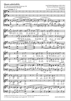 Josef Gabriel Rheinberger: Quam admirabile - Noten | Carus-Verlag