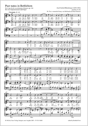 Thumbnail: Josef Gabriel Rheinberger: Puer natus in Bethlehem (Ein Kind geborn zu Bethlehem)