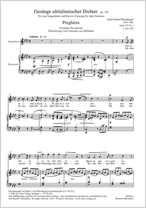 Gesänge op. 129 (hohe Stimme) Partition