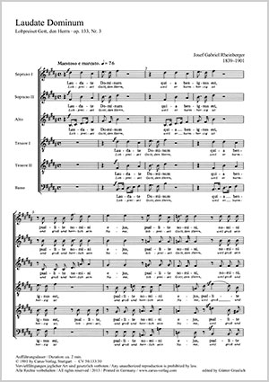 Thumbnail: Josef Gabriel Rheinberger: Laudate Dominum (Lobpreiset Gott, den Herrn)
