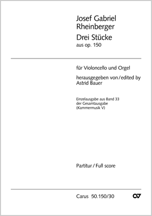 Drei Stücke für Violoncello und Orgel Score, with one part
