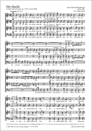 Die Quelle aus: In Sturm und Frieden. Acht Lieder und Gesänge Score