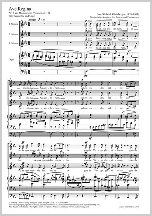 Thumbnail: Josef Gabriel Rheinberger: Ave Regina