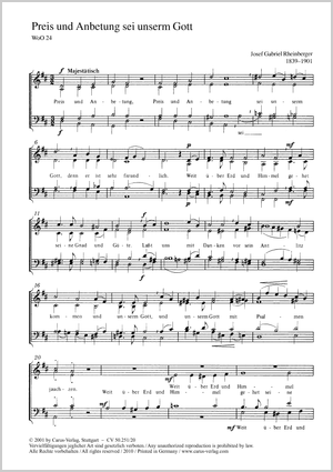 Josef Gabriel Rheinberger: Preis und Anbetung; Hymne - Noten | Carus-Verlag