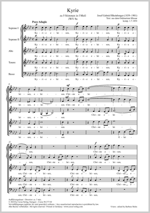 for 5 voices in f minor Score, separate edition from complete edition