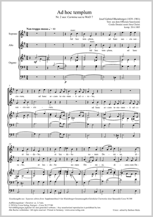 de: Carmina Sacra Partition, édition séparée avec editions complètes