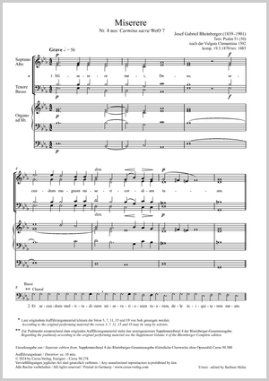 de: Carmina Sacra Partition, édition séparée avec editions complètes