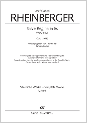 Salve Regina in Es Score, separate edition from complete edition