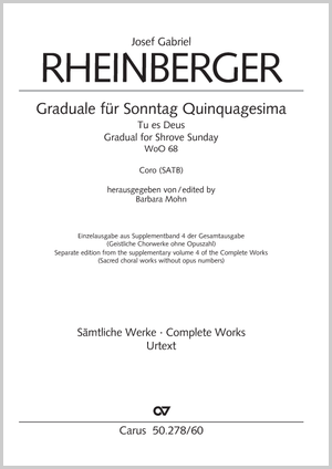 Josef Gabriel Rheinberger: Graduale für Sonntag Quinqugesima - Noten | Carus-Verlag