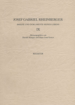 Briefe und Dokumente seines Lebens IX Register mit Addenda zu Band III Buch