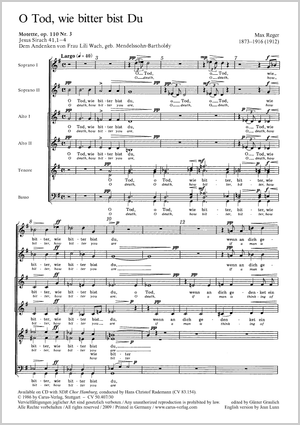 Thumbnail: Max Reger: O death, how bitter are you
