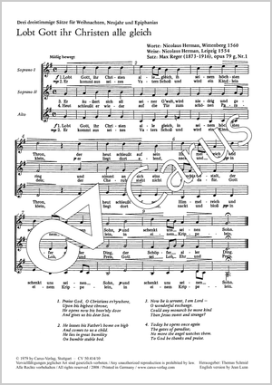 Weihnachten, Neujahr, Epiphanias Score