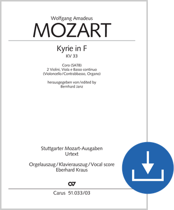 Kyrie in F Klavierauszug digital, auch Orgelauszug, PDF-Datei
