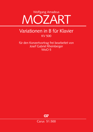 Theme with variations in B flat major freely arranged for concert performance Score