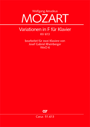 Wolfgang Amadeus Mozart: Thema with variations in F major - Sheet music | Carus-Verlag