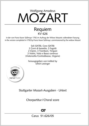 Wolfgang Amadeus Mozart / Franz Xaver Süßmayr (arr.): Requiem (Süßmayr-Fassung) - Noten | Carus-Verlag