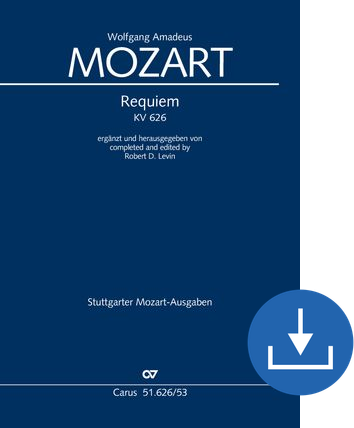 Requiem (version Levin) complété et édité par Robert D. Levin Réduction piano-chant (téléchargement), fichier pdf