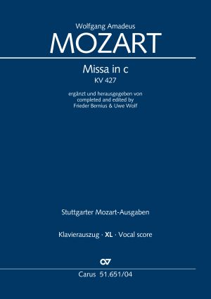 Missa in c (version Bernius/Wolf) édité et complété par Frieder Bernius & Uwe Wolf Réduction piano-chant, XL grand format