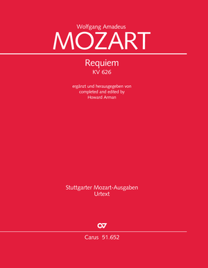 Wolfgang Amadeus Mozart: Requiem (Arman-Fassung) - Noten | Carus-Verlag