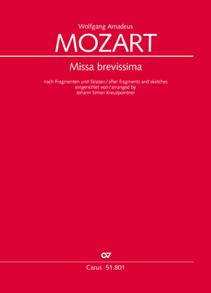 Wolfgang Amadeus Mozart: Missa brevissima - Noten | Carus-Verlag