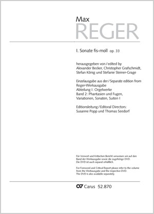 Max Reger: I. Sonate fis-moll - Noten | Carus-Verlag