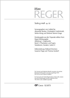 Max Reger: Suite g-Moll - Noten | Carus-Verlag