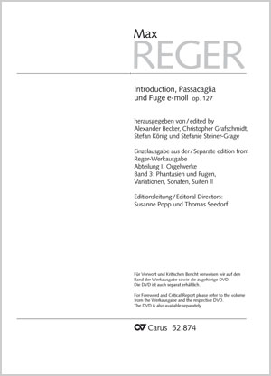 Max Reger: Introduction, Passacaglia und Fuge e-Moll - Noten | Carus-Verlag