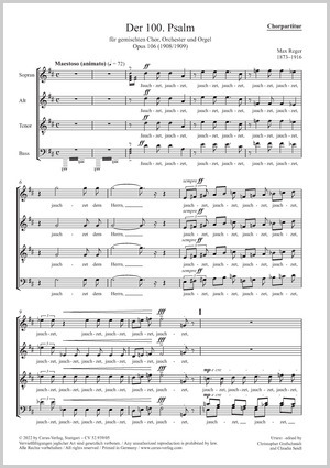 Max Reger: Der 100. Psalm - Sheet music | Carus-Verlag