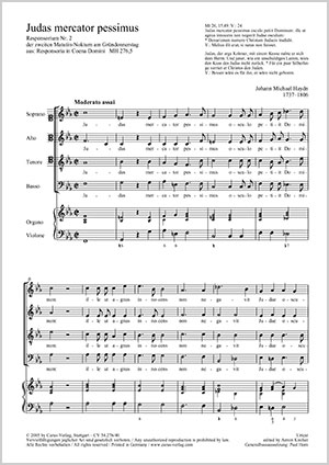 Judas mercator, Una hora Score
