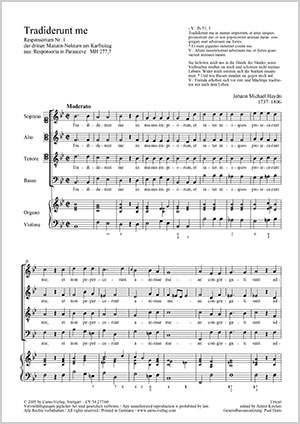 Johann Michael Haydn: Tradiderunt me, Jesum tradidit impius - Noten | Carus-Verlag