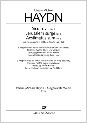 Johann Michael Haydn: Sicut ovis, Jerusalem surge, Aestimatus sum - Noten | Carus-Verlag