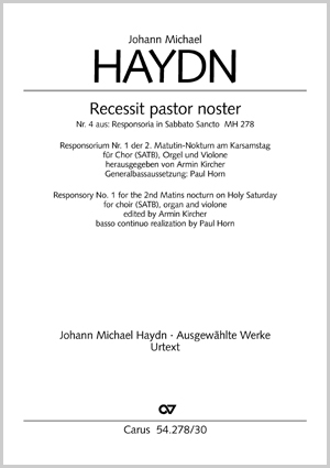 Johann Michael Haydn: Recessit pastor noster - Noten | Carus-Verlag